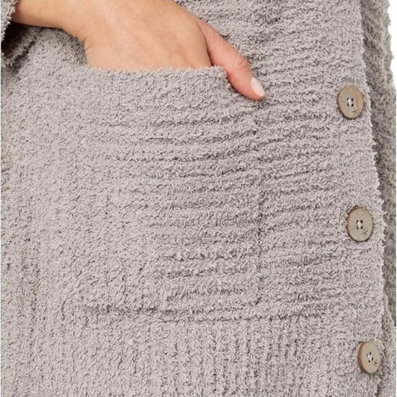 Barefoot Dreams CozyTwist Raglan Cardigan Beach Rock Size Small - Picture 8 of 9